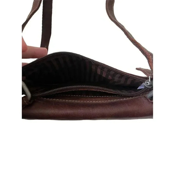Jack Georges Brown Leather Crossbody Bag Adjustable Strap - Picture 9 of 11